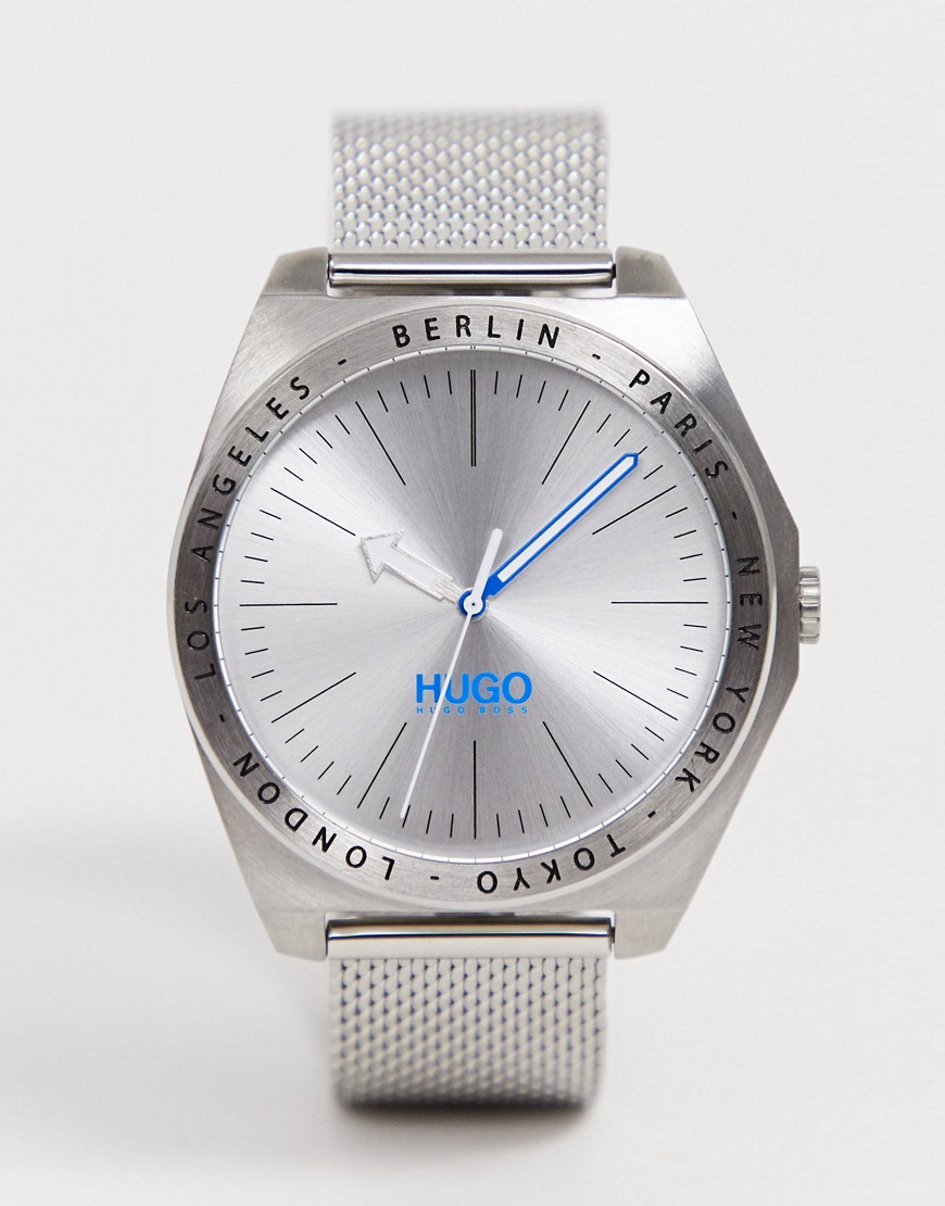фото Серебристые наручные часы hugo 1530107 act 44 мм-серебряный