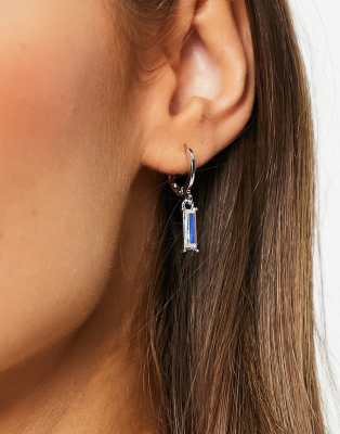   Asos Серебристые серьги-кольца с кристаллами DesignB London-Серебристый
