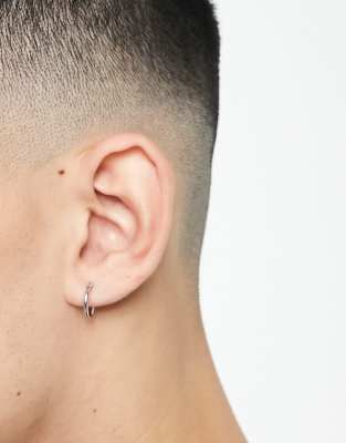   Asos Серебристые серьги-кольца Topman-Серебряный