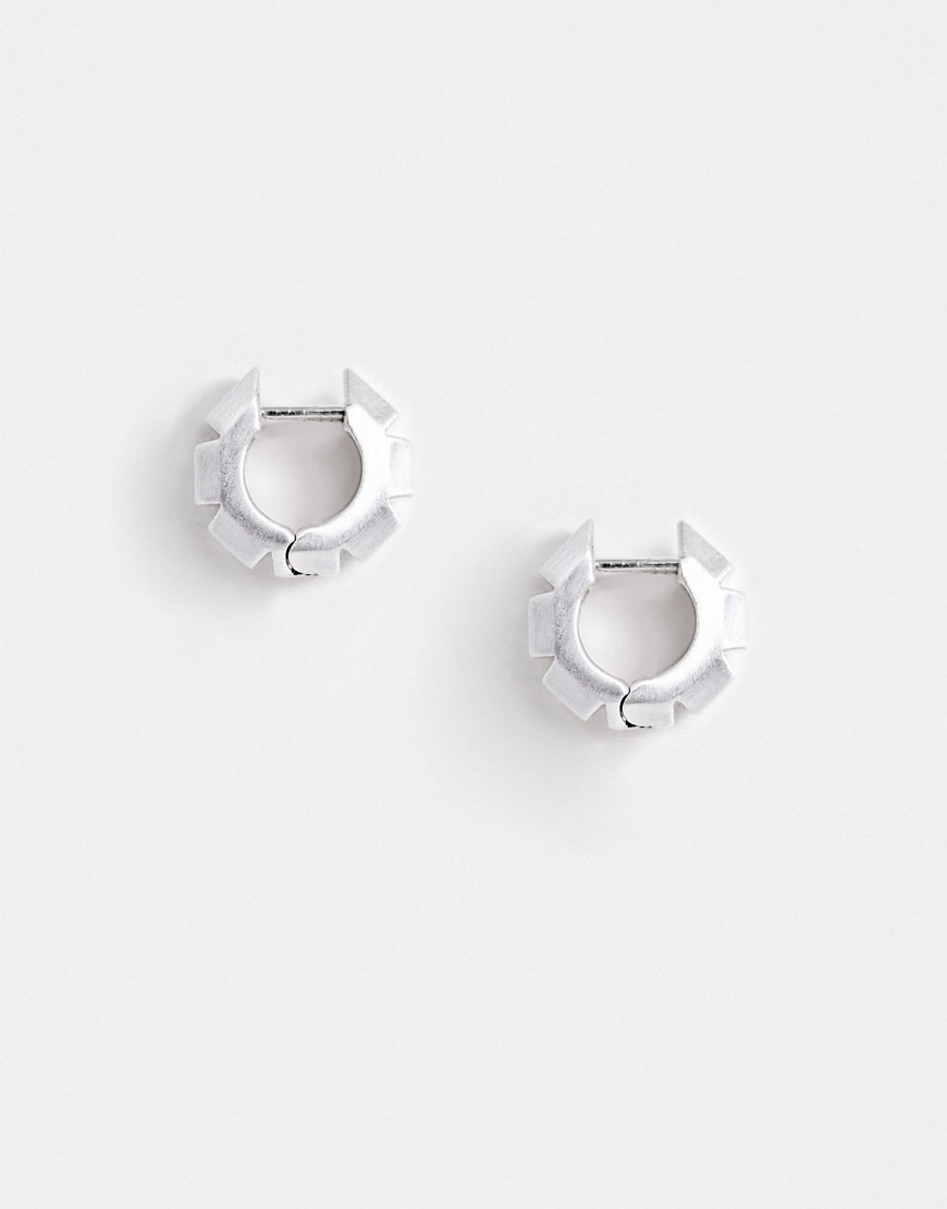 фото Серебристые серьги-кольца в виде болта asos design-серебряный