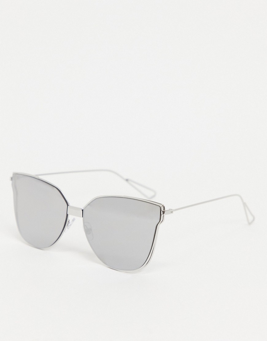 фото Серебристые солнцезащитные очки с оправой «кошачий глаз» south beach-серебристый