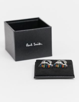 фото Серебристые запонки мини в полоску paul smith-серебристый