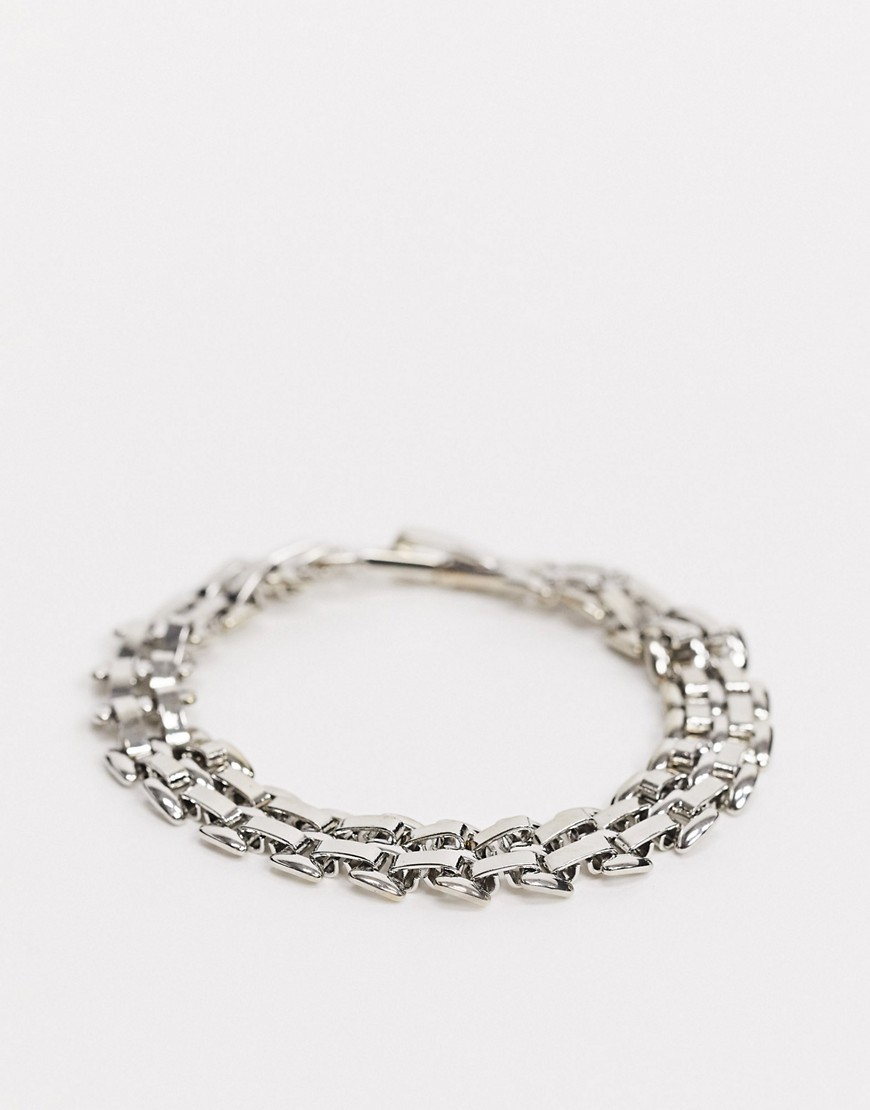 фото Серебристый браслет в стиле наручных часов asos design-серебряный