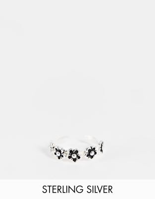  Серебряное кольцо на палец ноги с маргаритками ASOS DESIGN-Серебристый