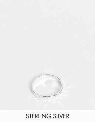  Серебряное кольцо с фактурным кованым дизайном ASOS DESIGN-Серебряный