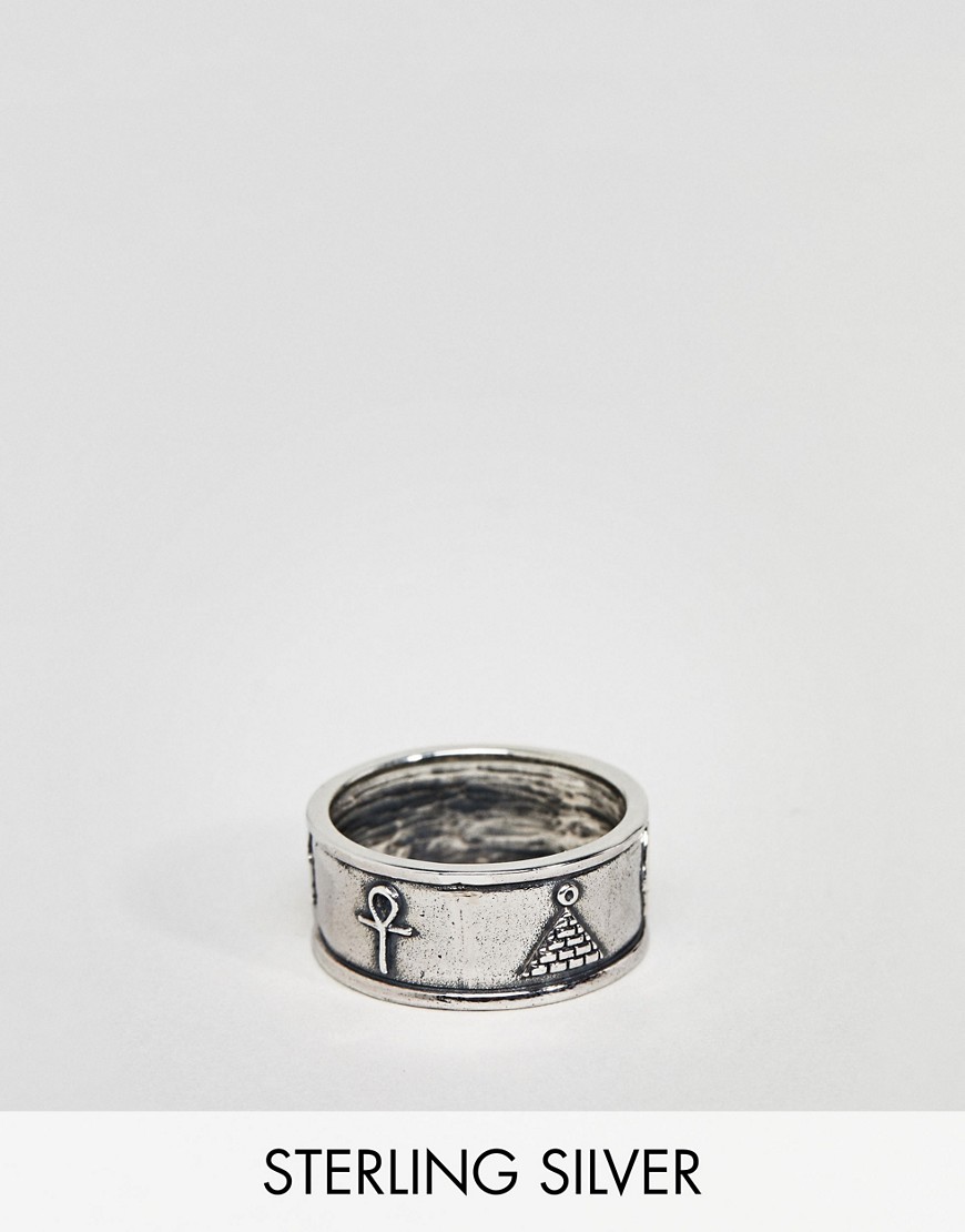 фото Серебряное кольцо в египетском стиле asos design-серебряный