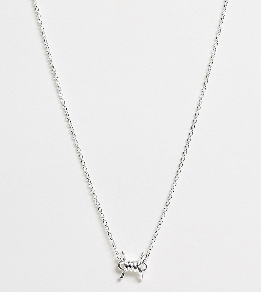 фото Серебряное ожерелье с подвеской asos design-серебряный