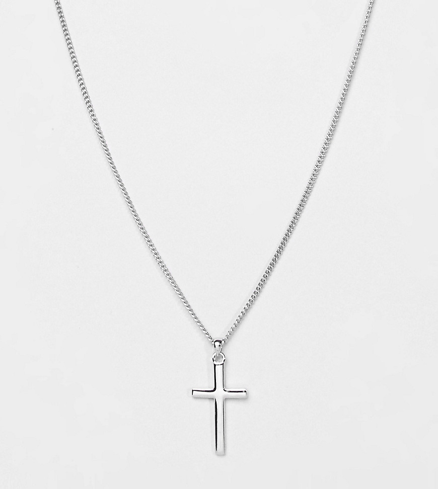 фото Серебряное ожерелье с подвеской-крестом serge denimes-серебряный
