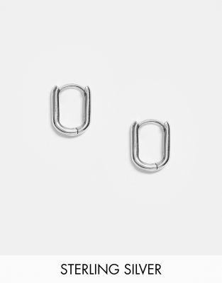 Серебряные овальные серьги-кольца DesignB-Серебристый