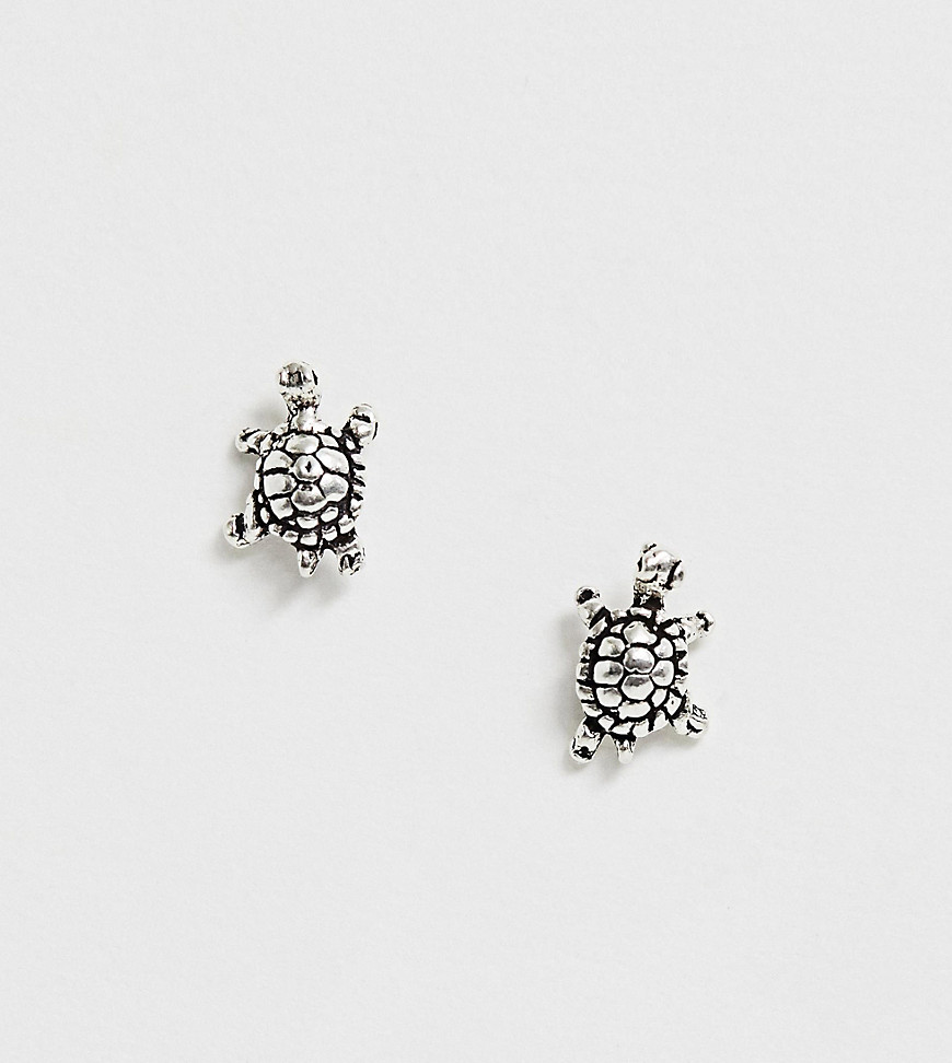 фото Серебряные серьги-гвоздики с дизайном "черепаха" kingsley ryan-серебряный