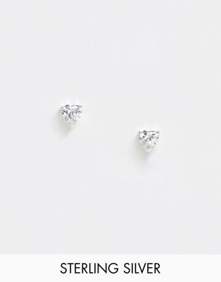 фото Серебряные серьги-гвоздики с камнями asos design-серебряный