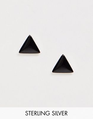 фото Серебряные серьги-гвоздики в виде треугольников kingsley ryan-серебряный