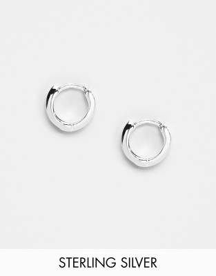 Серебряные серьги-кольца ASOS DESIGN-Серебряный