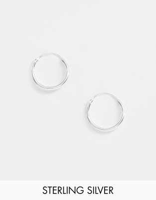  Серебряные серьги-кольца диаметром 12 мм ASOS DESIGN-Серебристый