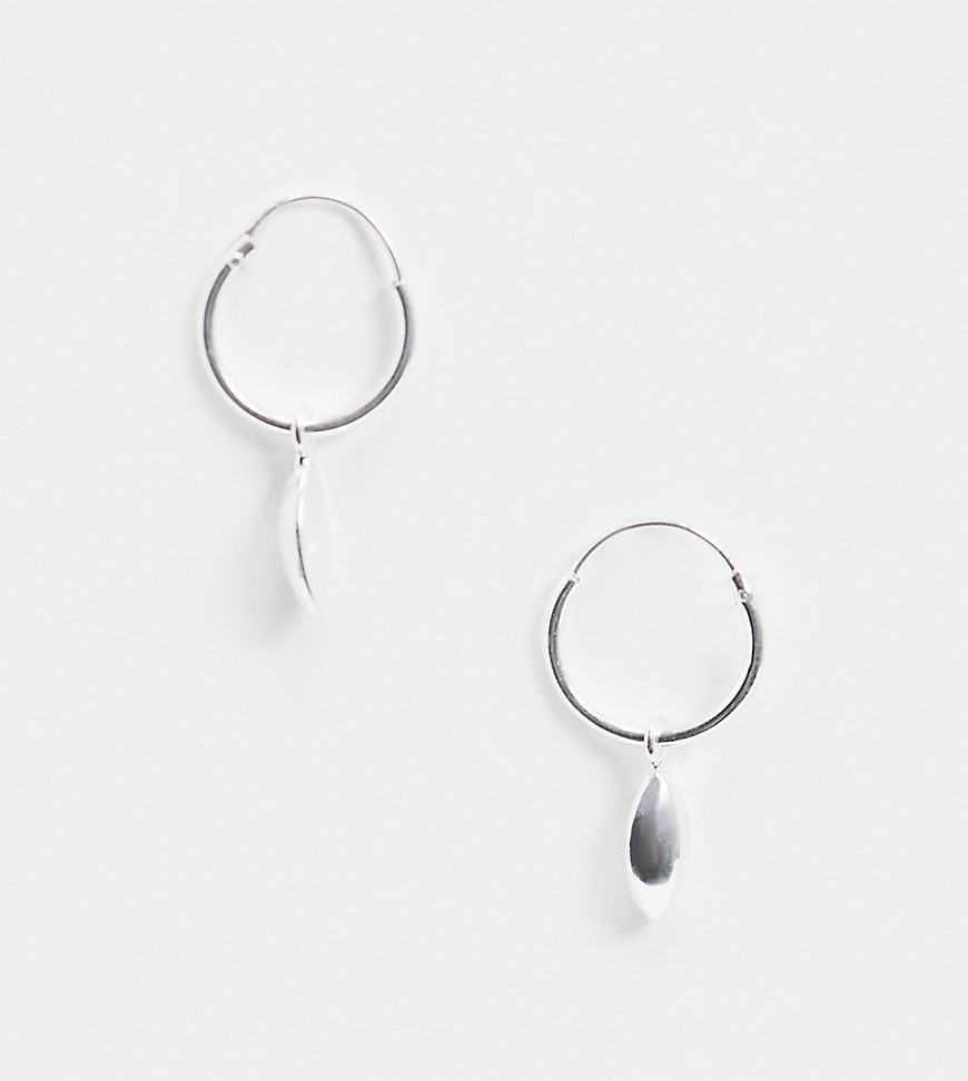 фото Серебряные серьги-кольца с подвесками asos design-серебряный