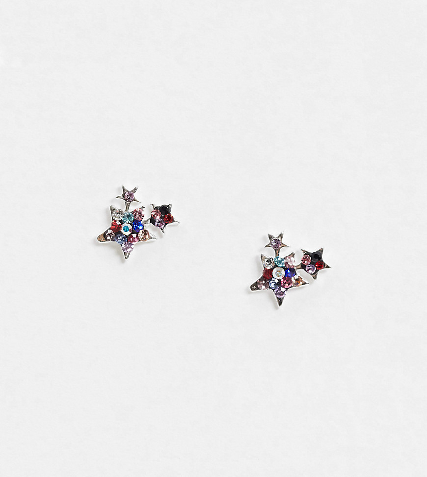 фото Серебряные серьги с разноцветными кристаллами kingsley ryan-серебряный