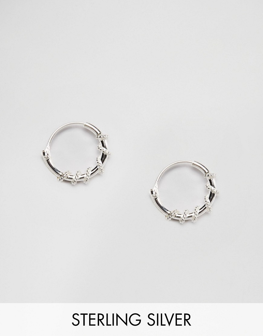 фото Серебряные серьги‑кольца 10 мм с витой отделкой kingsley ryan-серебряный