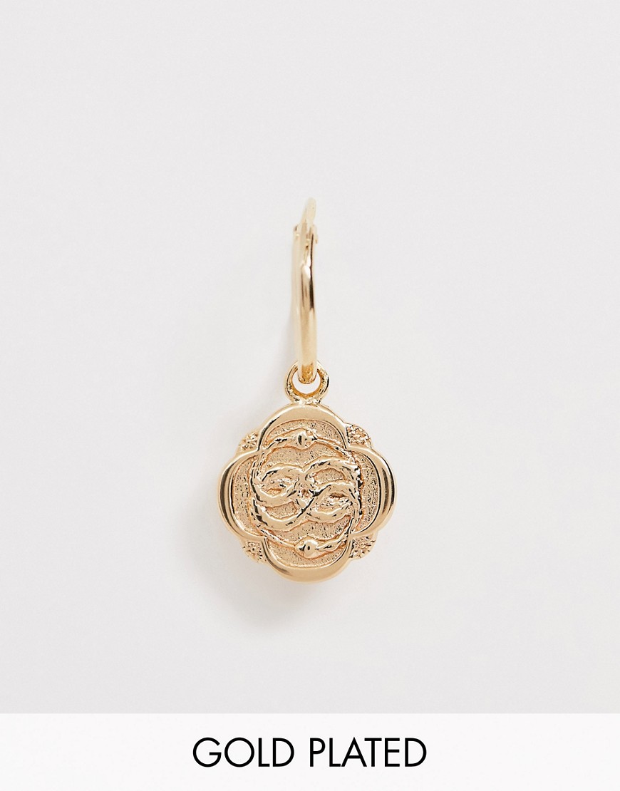 фото Серьга-кольцо в виде змеи из позолоченного серебра regal rose-золотой