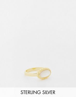 Serge DeNimes pearl rope ring in gold plated sterling silver - ASOS Price Checker