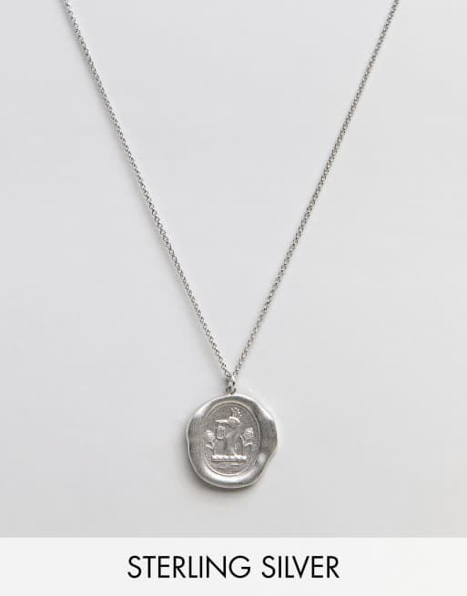 Serge DeNimes - Collana con ciondolo in argento sterling opaco con lucchetto