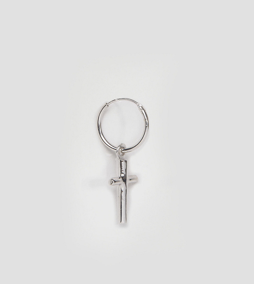 Serge DeNimes english hallmarked 925 cross hoop earring in solid silver