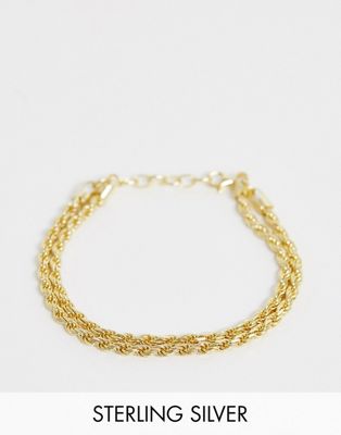 silver and gold rope bracelet