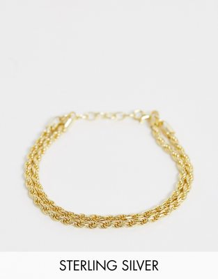 silver and gold rope bracelet