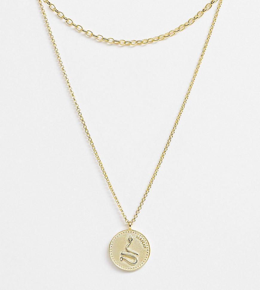 Serge DeNimes neck chain with snake pendant in gold