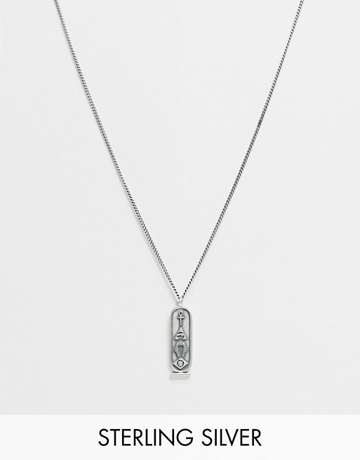 Serge DeNimes neckchain in silver with cartouche tag pendant