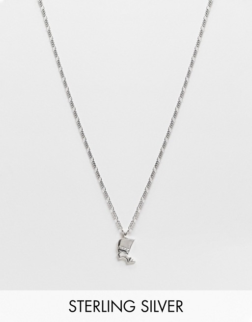Serge Denimes neckchain in silver with nefertiti pendant