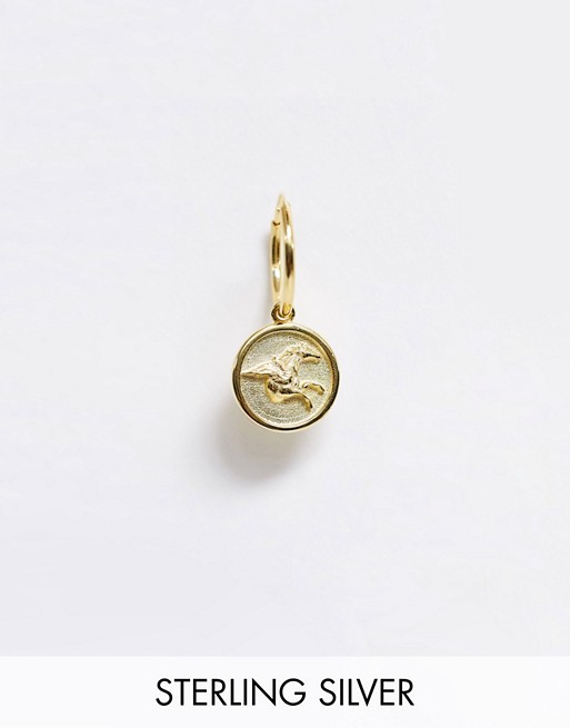 Serge DeNimes pegasus hoop earring in gold