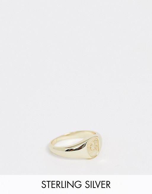 Serge DeNimes pegasus signet ring in gold