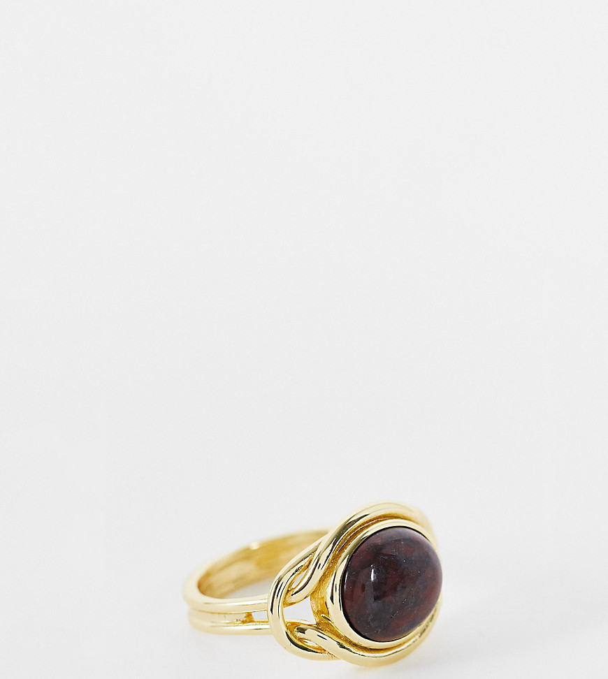 Serge DeNimes sterling silver red stone ring in gold exclusive to ASOS