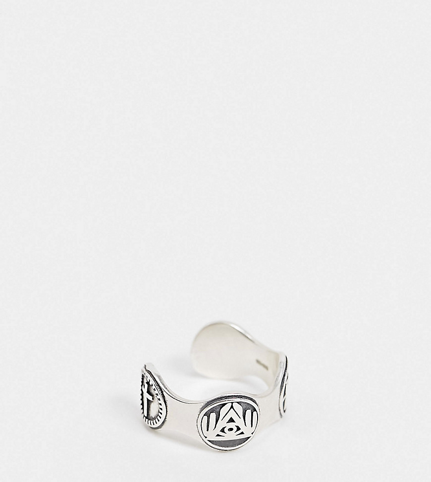 Serge DeNimes sterling silver ring with symbol embellishment