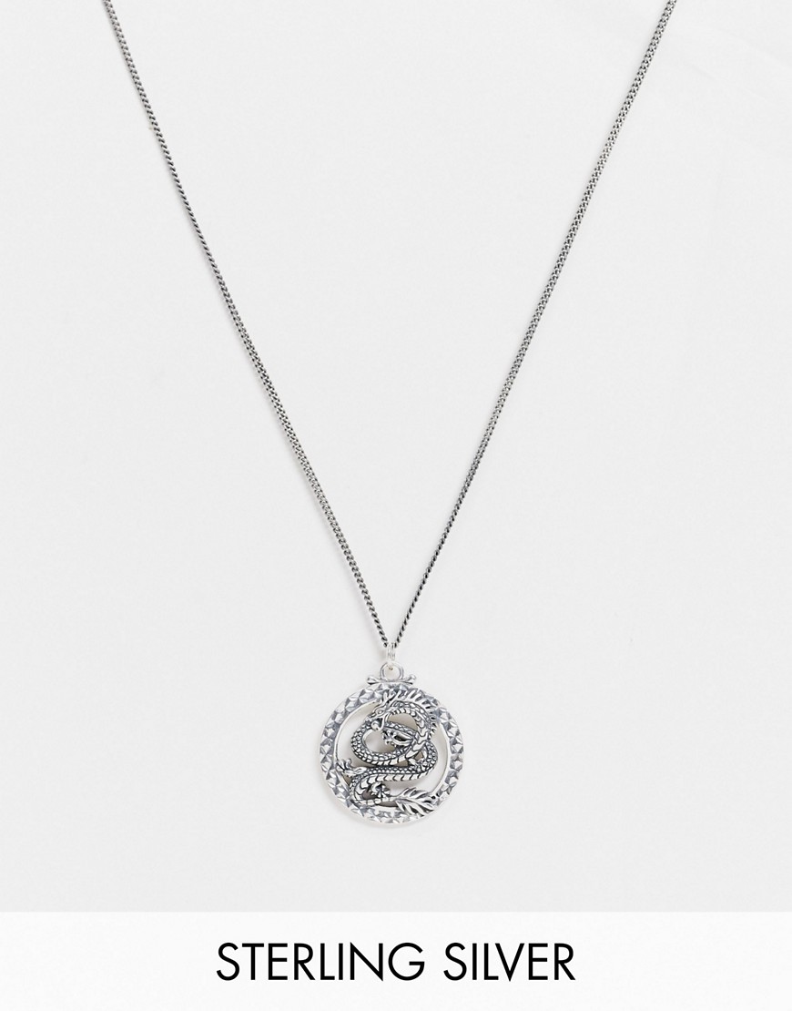 Serge DeNimes sterling silver statement neckchain with dragon pendant