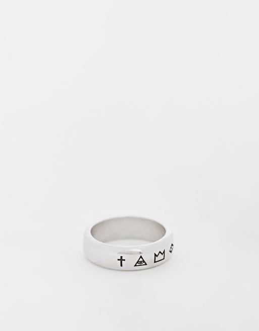 Serge DeNimes symbol ring in sterling silver