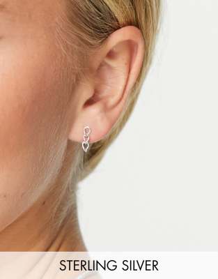   Asos Серьги-гвоздики из стерлингового серебра с цепочкой Kingsley Ryan-Серебристый