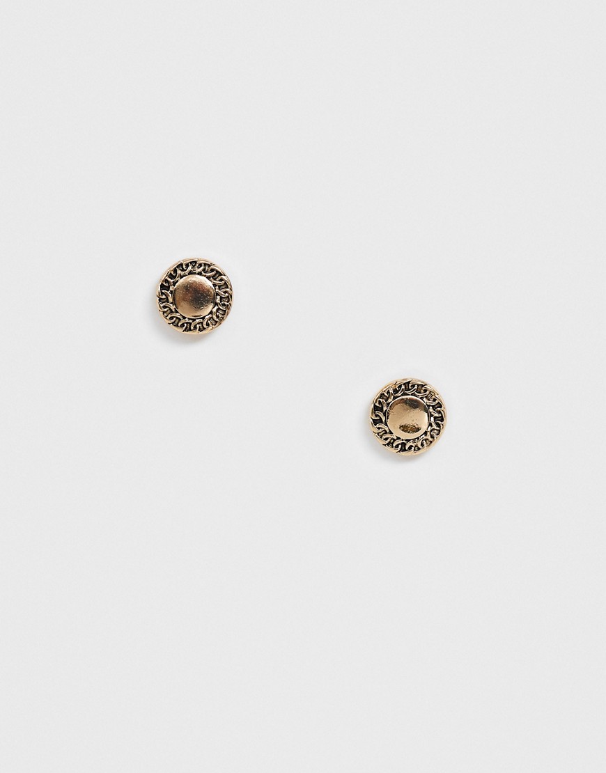 фото Серьги-гвоздики с цепочками wftw-золотой