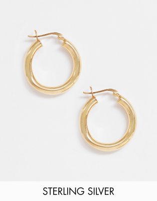  Серьги-кольца из позолоченного серебра ASOS DESIGN - 25 мм-Золотой