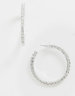 фото Серьги-кольца с кристаллами swarovski krystal london, 4,5 см-очистить