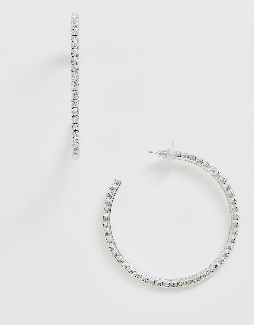 фото Серьги-кольца с кристаллами swarovski krystal london, 6 см-очистить