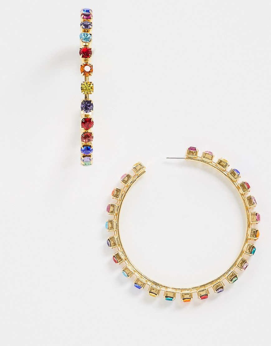 фото Серьги-кольца с кристаллами swarovski krystal london-мульти