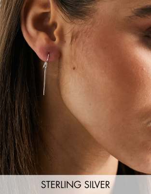   Asos Серьги-подвески из стерлингового серебра в форме шипов Kingsley Ryan-Серебристый
