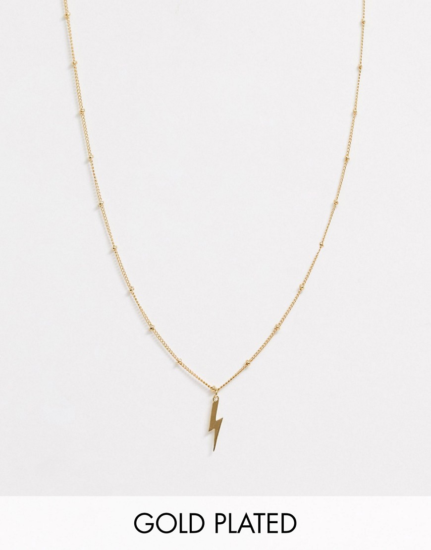 фото Позолоченное ожерелье в подарочной упаковке с подвеской-молнией orelia-золотой
