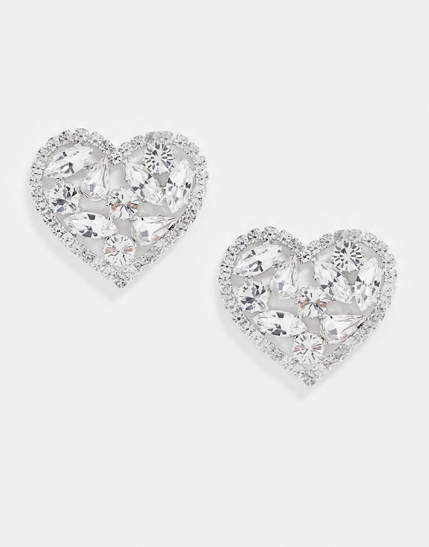 фото Серьги в форме сердечек с кристаллами swarovski krystal london-очистить