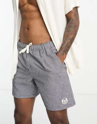 Sergio Tacchini Benenuto swim shorts in black check