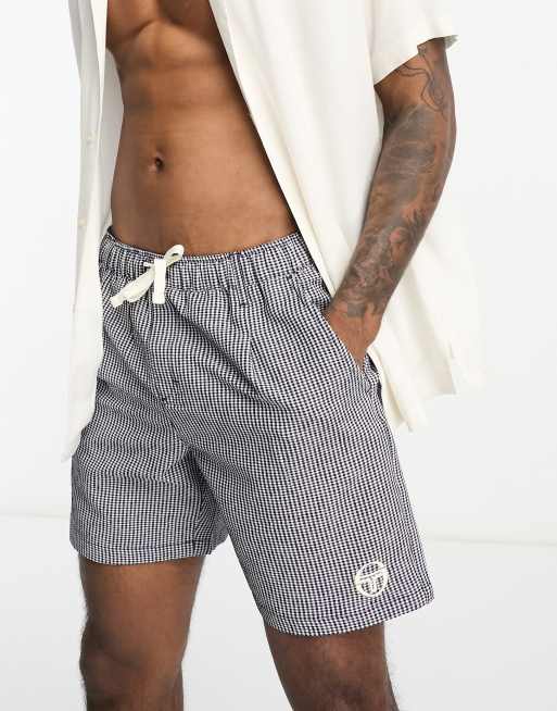 One And Only Houndstooth Faux Leather Basketball Shorts - Brown