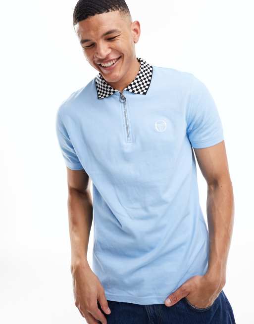 Sergio Tacchini - Cash - Polo avec col zippé à damier - Crème