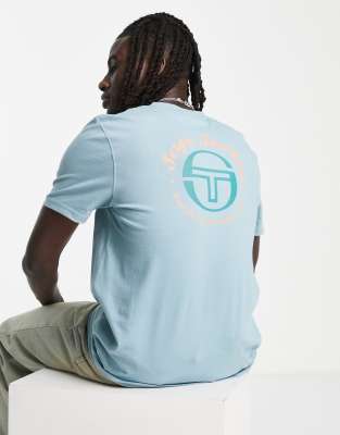 Sergio Tacchini Sergio Tacchini 'everything you need to win' t-shirt with backprint in blue - exclusive to ASOS