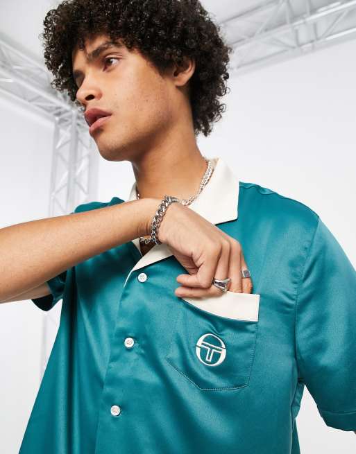 Sergio Tacchini – Grön skjorta med platt krage, endast hos ASOS, 3 av 4